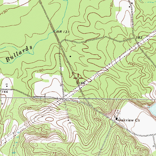 Topographic Map of Oak Ridge Church (historical), GA