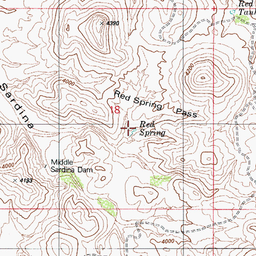 Topographic Map of Red Spring, AZ