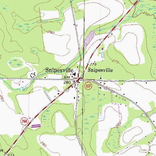 Topographic Map of Snipes School (historical), GA