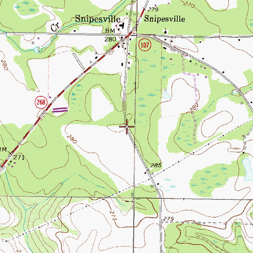 Topographic Map of Snipesville Church, GA