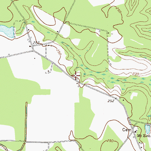 Topographic Map of Thompsons Chapel (historical), GA