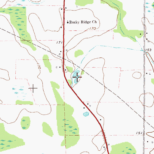 Topographic Map of Byrd Pond, GA