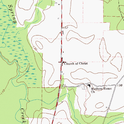 Topographic Map of Church of Christ, GA