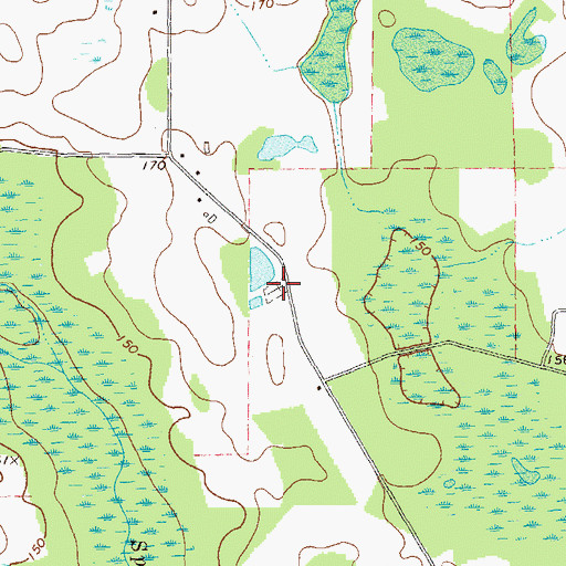 Topographic Map of Cratic Cemetery, GA