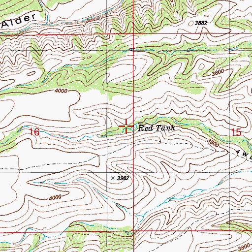 Topographic Map of Red Tank, AZ