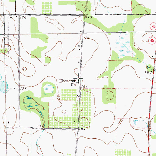 Topographic Map of Hardy School (historical), GA