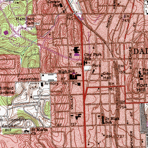 Topographic Map of City Park Elementary School, GA