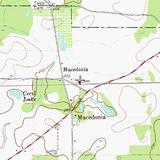 Topographic Map of Macedonia Church, GA