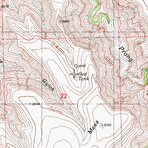 Topographic Map of Lightning Mesa Tank, AZ