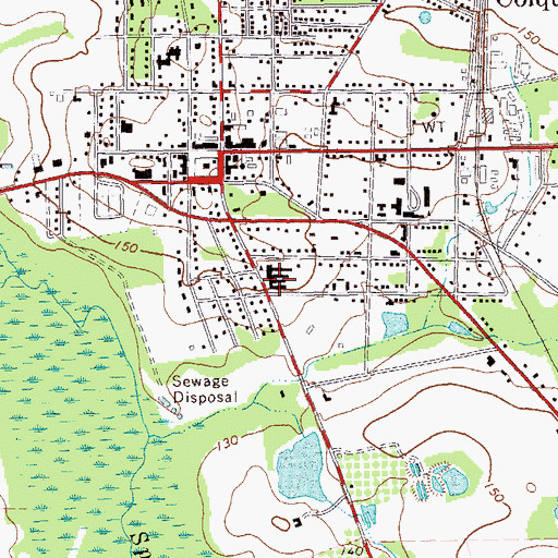Topographic Map of Miller County High School, GA