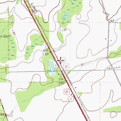 Topographic Map of Nicholasville (historical), GA