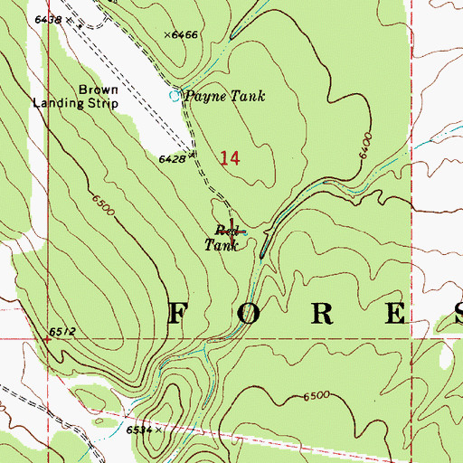 Topographic Map of Red Tank, AZ
