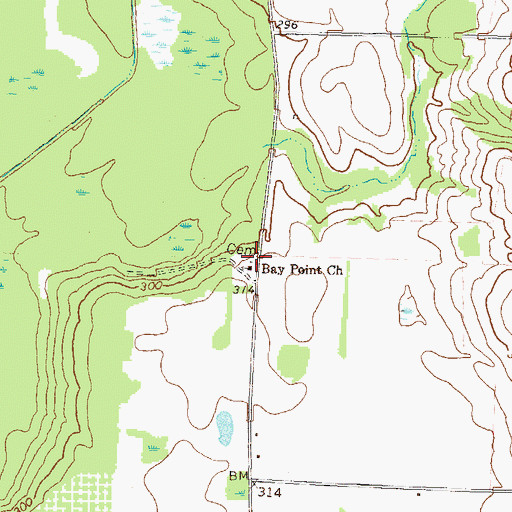 Topographic Map of Bay Point Cemetery, GA
