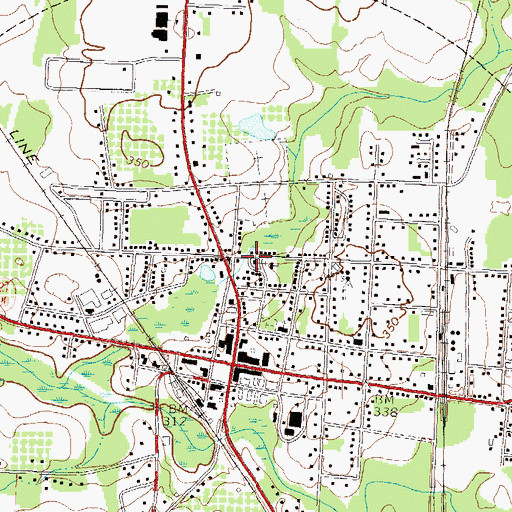 Topographic Map of Bethel Baptist Church, GA