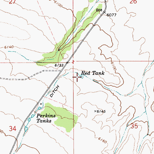 Topographic Map of Red Tank, AZ