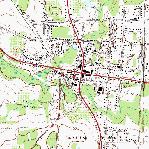 Topographic Map of Dooly County Courthouse, GA
