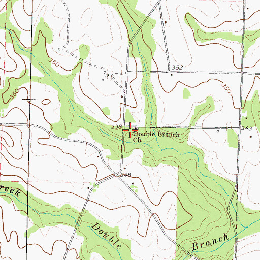 Topographic Map of Double Branch School (historical), GA
