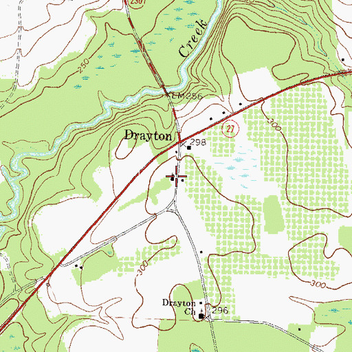 Topographic Map of Drayton Methodist Church, GA