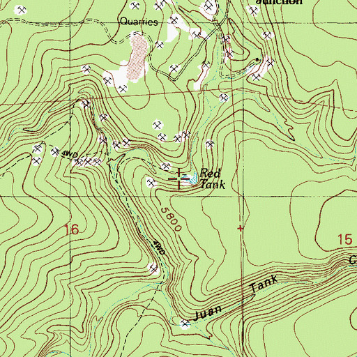 Topographic Map of Red Tank, AZ