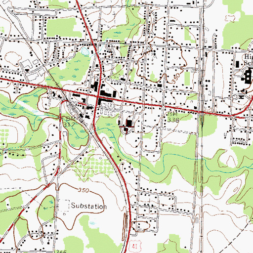 Topographic Map of Faith Baptist Church, GA