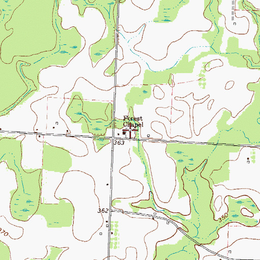 Topographic Map of Forest Chapel Cemetery, GA