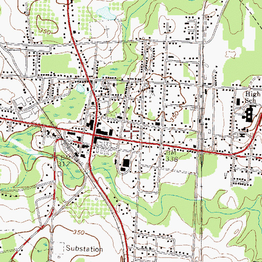 Topographic Map of George Busbee Park, GA