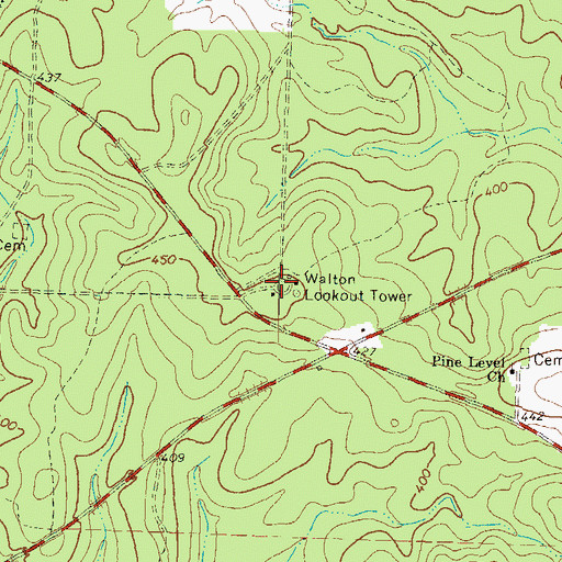 Topographic Map of George Walton Experimental Station, GA