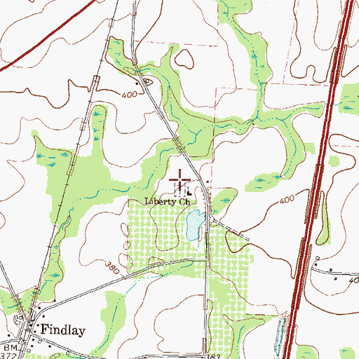 Topographic Map of Liberty Cemetery, GA