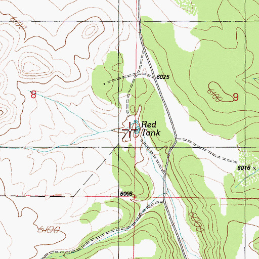 Topographic Map of Red Tank, AZ