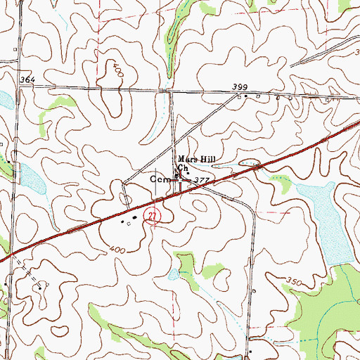 Topographic Map of Mars Hill Cemetery, GA