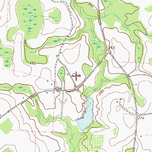 Topographic Map of Midway Cemetery, GA