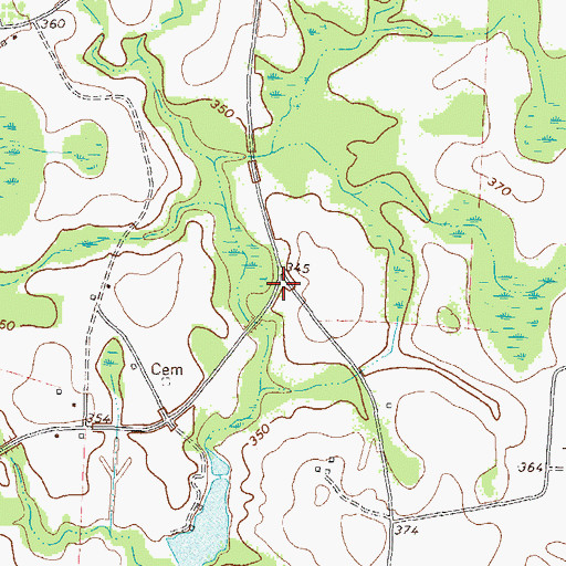 Topographic Map of Midway Church, GA