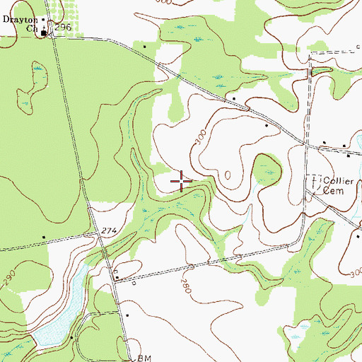 Topographic Map of Morgan Grove School (historical), GA