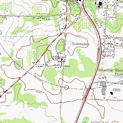 Topographic Map of Mount Zion Methodist Church, GA