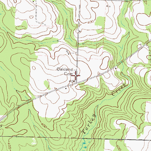 Topographic Map of Oakland Church (historical), GA