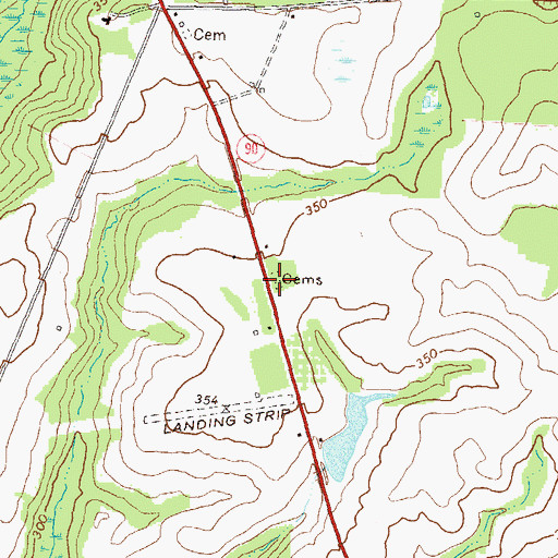 Topographic Map of Owen Cemetery, GA
