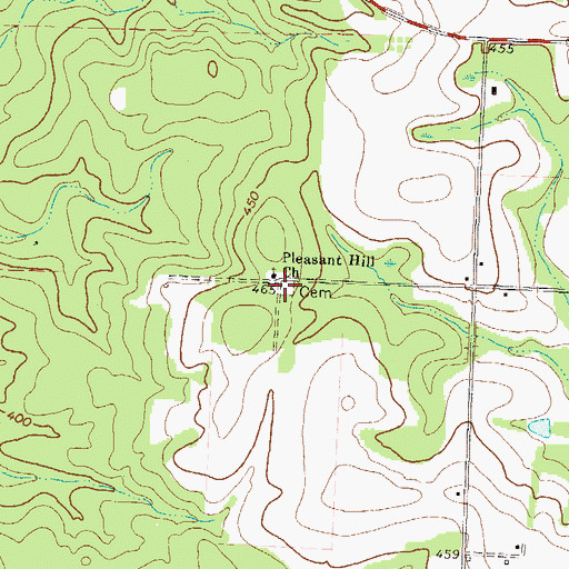 Topographic Map of Pleasant Hill Cemetery, GA