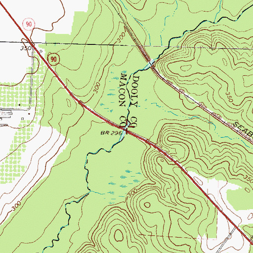 Topographic Map of Quinn Bridge, GA