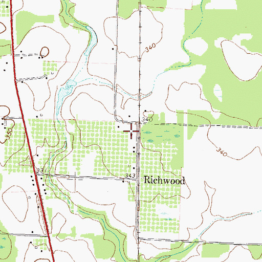 Topographic Map of Richwood Church, GA