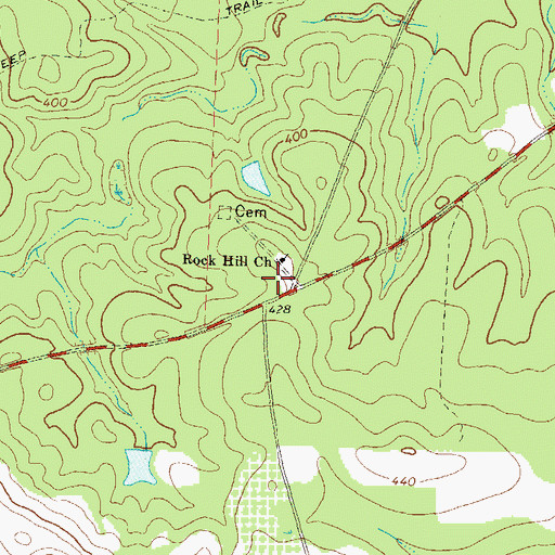 Topographic Map of Rock Hill School (historical), GA