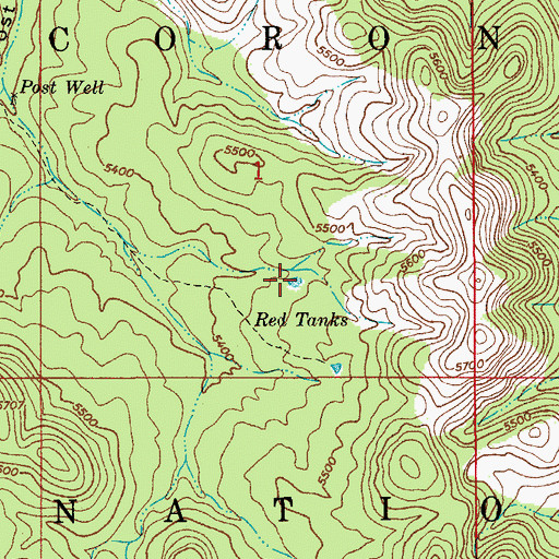 Topographic Map of Red Tanks, AZ