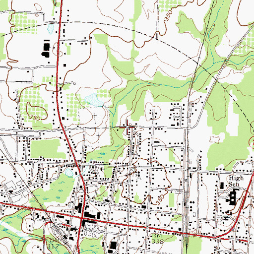 Topographic Map of Sanctified Holiness Church, GA