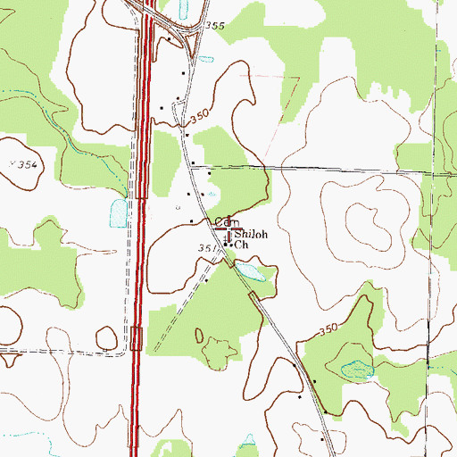 Topographic Map of Shiloh Cemetery, GA