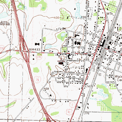 Topographic Map of Unadilla Elementary School, GA