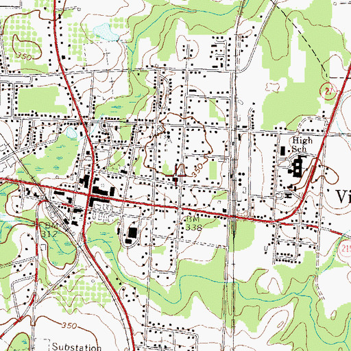 Topographic Map of Vienna Methodist Church, GA