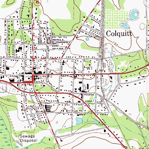 Topographic Map of Colquitt United Methodist Church, GA