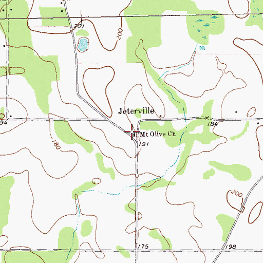 Topographic Map of Jeterville School (historical), GA