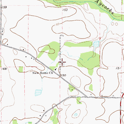 Topographic Map of New Home Cemetery, GA