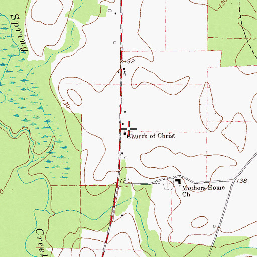 Topographic Map of Oak Grove Cemetery, GA