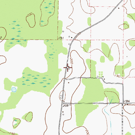 Topographic Map of Pine View Baptist Church (historical), GA